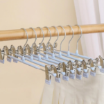 Hanger Gantungan Baju Celana Anti Slip dengan Klip Bahan Kawat Besi - Biru