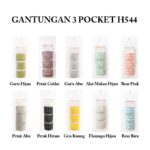 Storage Bag Gantung Kain Kanvas Organizer Storage 3 Sekat Korea - Hijau Alat makan - Image 2