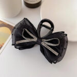 Jepit Rambut Pita Model Korea Dengan Model Berlian Cantik - Hitam