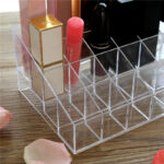 Rak Lipstik Akrilik 24 Slot Organizer Kosmetik Transparan - Image 4