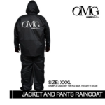 Jas Hujan Motor Besar Jumbo Big Size XXXL Extra Large PVC Lentur - Hitam - Image 6