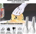 Capitan Makanan Stainless Steel Alat Cepat Mengambil Makanan Higienis - Silver 18cm - Image 2