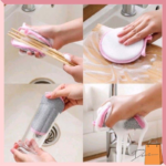 Spons Cuci Piring 2 Sisi Kawat dan Busa Bentuk Bulat - Image 5