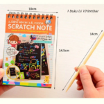 Buku Gambar Anak Gores Mini Magic Scratch Note Kreatif - Orange - Image 6