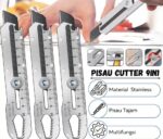 Pisau Cutter Besar Super Tajam 9 in 1 Stainless Steel - Image 2