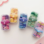 Kotak Ikatan Rambut Gaya Korea Kunciran Rambut Model Polos Warna Warni - Kotak Hijau - Image 2