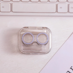 Softlens Case Bening Plastik Tempat Kontak Lensa Mata Tabung Penjepit - Ungu - Image 6