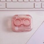 Softlens Case Bening Plastik Tempat Kontak Lensa Mata Tabung Penjepit - Pink Muda