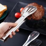 Capitan Makanan Stainless Steel Alat Cepat Mengambil Makanan Higienis - Silver 18cm - Image 8