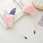 Bando Telinga Kucing Rambut Bandana Bulu Lucu Korean Style - Coklat - Image 9