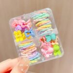Set Box Ikat Rambut Aksesoris Jepitan Anak Lucu Cute Mix Warna Warni - Rabbit