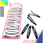 Jepitan Rambut Hitam Polos Hairclip Korean Fashion Snap Clips - Image 2