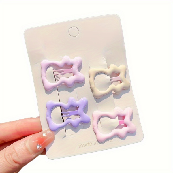 Jepit Rambut Anak Isi 4 Bentuk Lucu Warna Warni Aksesoris Wanita - Boneka