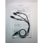 Kabel Roll 3 in 1 Tarik 2.4A Otomatis Fast Charging - Hitam