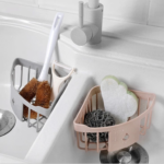 Rak Sudut Siku Tempat Penyimpanan Perlengkapan Kamar Mandi Dapur - Pink - Image 6