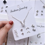 Kalung Anting Set Aksesoris Fashion Wanita Korea Cantik Kekinian - Rusa Mutiara - Image 7