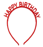 Bando Ulang Tahun Desain Happy Birthday Warna Warni Gaya Korea - Merah