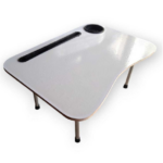 Meja Lipat Belajar Kerja laptop Design Slot Tempat Minum Botol - Putih