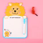 Papan Tulis Anak Whiteboard Belajar Karakter Lucu Spidol Cardboard - Singa