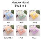 Set Handuk Mandi Badan Wajah 2 in 1 Motif Beruang Lucu Lembut Kado Gift - Pink - Image 2