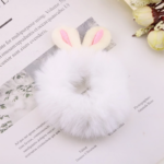 Ikat Rambut Anak Perempuan Telinga Kelinci Rabbit Bulu Halus Aesthetic - Putih - Image 7