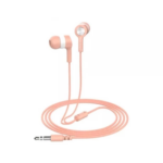 Handsfree Headset Earphone Karet Kabel Warna Color Matte Variasi Warna - Pink
