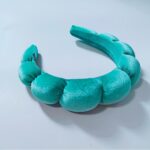 Bando Shell Busa Jumbo Fluffy Empuk Polos Bandana Cloud Style Gaya Korea - Hijau - Image 3