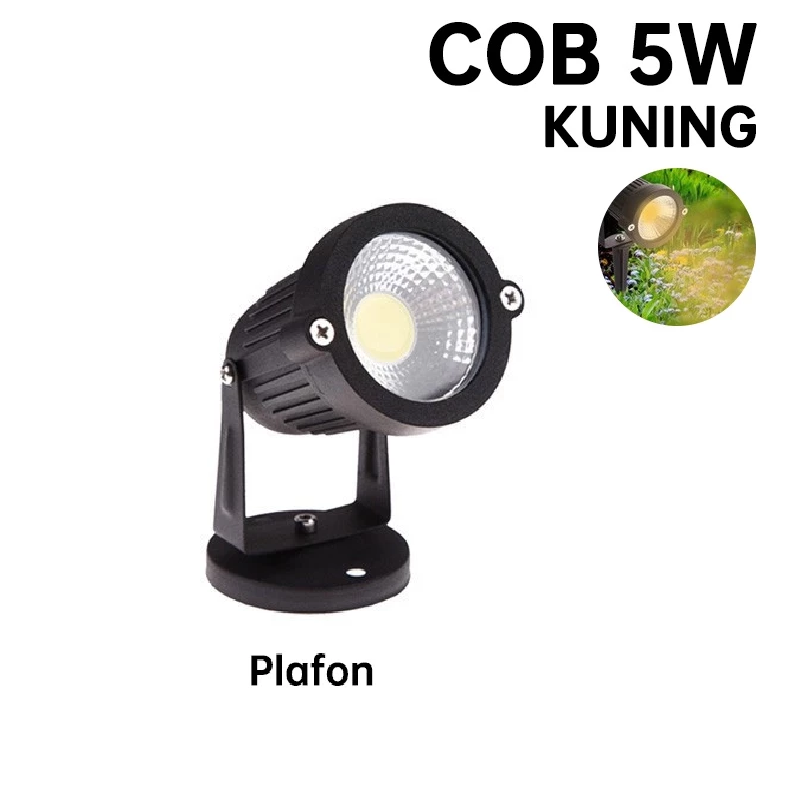 safx1zjdETzCe1Xe2MIaygowwn3Uv10o48mZLrrw Lampu Sorot LED Spot garden Park Light Halaman Teras Rumah Outdoor - Plafon Kuning - Image 1