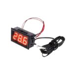 Voltmeter Digital 2 Kabel LED Terang Ukuran Kompak Praktis - Merah - Image 2