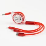 Kabel Roll 3 in 1 Tarik 2.4A Otomatis Fast Charging - Abu - Image 7