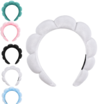 Bando Shell Busa Jumbo Fluffy Empuk Polos Bandana Cloud Style Gaya Korea - Cream - Image 7