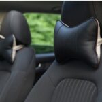 Bantal Kulit Penyangga Kepala Dan Leher PU Headrest Nyaman untuk Perjalanan - Image 5