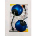 Spion Gagang Chrome Retro Desain Klasik Tampilan Vintage untuk Motor - Biru