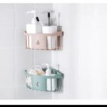 Rak Sudut Siku Tempat Penyimpanan Perlengkapan Kamar Mandi Dapur - Pink - Image 3