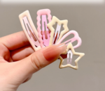 Jepit Rambut Anak Isi 4 Bentuk Lucu Warna Warni Aksesoris Wanita - Bintang Jatuh - Image 3