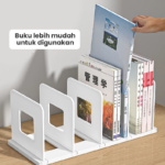 Rak Buku Penyanggah Meja Multifungsi Organizer File dan Penyimpanan - Image 4