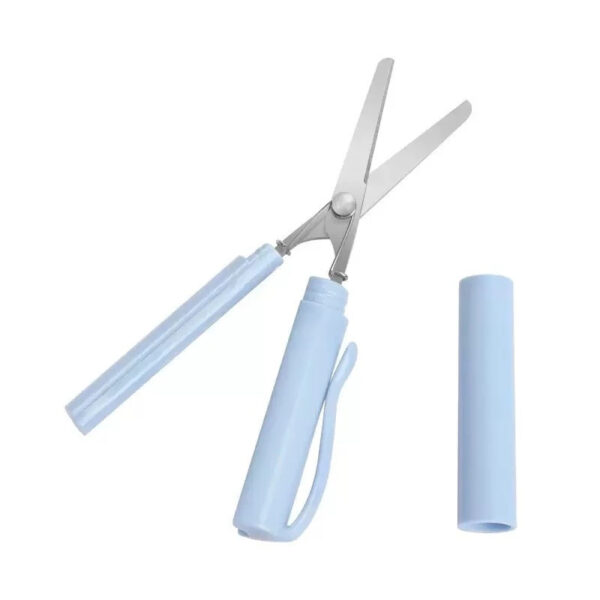 Gunting Lipat Mini Bentuk Pena Praktis Ringkas dan Mudah Dibawa - Biru