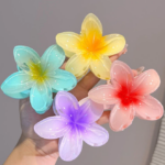 Jepitan Rambut Wanita Bunga Kamboja Elegan Model Terbaru Kekinian - Biru - Image 6