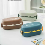 Kotak Makan Bento 2 Tingkat Kapasitas 850ML Praktis untuk Bekal Sekolah dan Kantor - Image 7