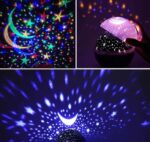 Lampu Tidur Hias Proyektor Desain Bulan Bintang Suasana Langit Romantis - Ungu - Image 5