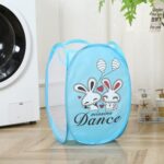 Keranjang Cucian Pakaian Baju Kotor Lipat Karakter Laundry Bag Nylon - Rabbit Biru