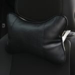 Bantal Kulit Penyangga Kepala Dan Leher PU Headrest Nyaman untuk Perjalanan - Image 6