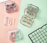 Softlens Case Bening Plastik Tempat Kontak Lensa Mata Tabung Penjepit - Pink Muda - Image 7