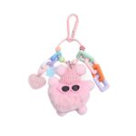 Gantungan Kunci Boneka Bulu Cute Coal Balls Aksesoris Tas HP - Putih - Image 3