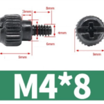 Sekrup Baut Casing PC Desktop untuk PSU HDD SSD PCI - M4x8 Hitam