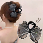 Jepit Rambut Pita Model Korea Dengan Model Berlian Cantik - Hitam - Image 7