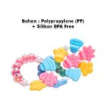 Mainan Rattle Genggam Kerincingan Teether Gigitan Empeng Bayi Baby Toys - Pink - Image 2