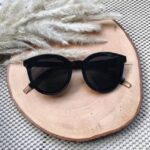 Kacamata Hitam Pantai Wanita Kekinian Korean Design Retro - Hitam Garis - Image 6