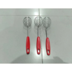 Alat Pengocok Telur Jamu Adonan Spiral Gagang Merah Stainless Steel - Spiral Sedang - Image 2