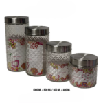 Toples Kaca Set 4 in 1 Wadah Kue Kering dan Snack Transparan - Image 4